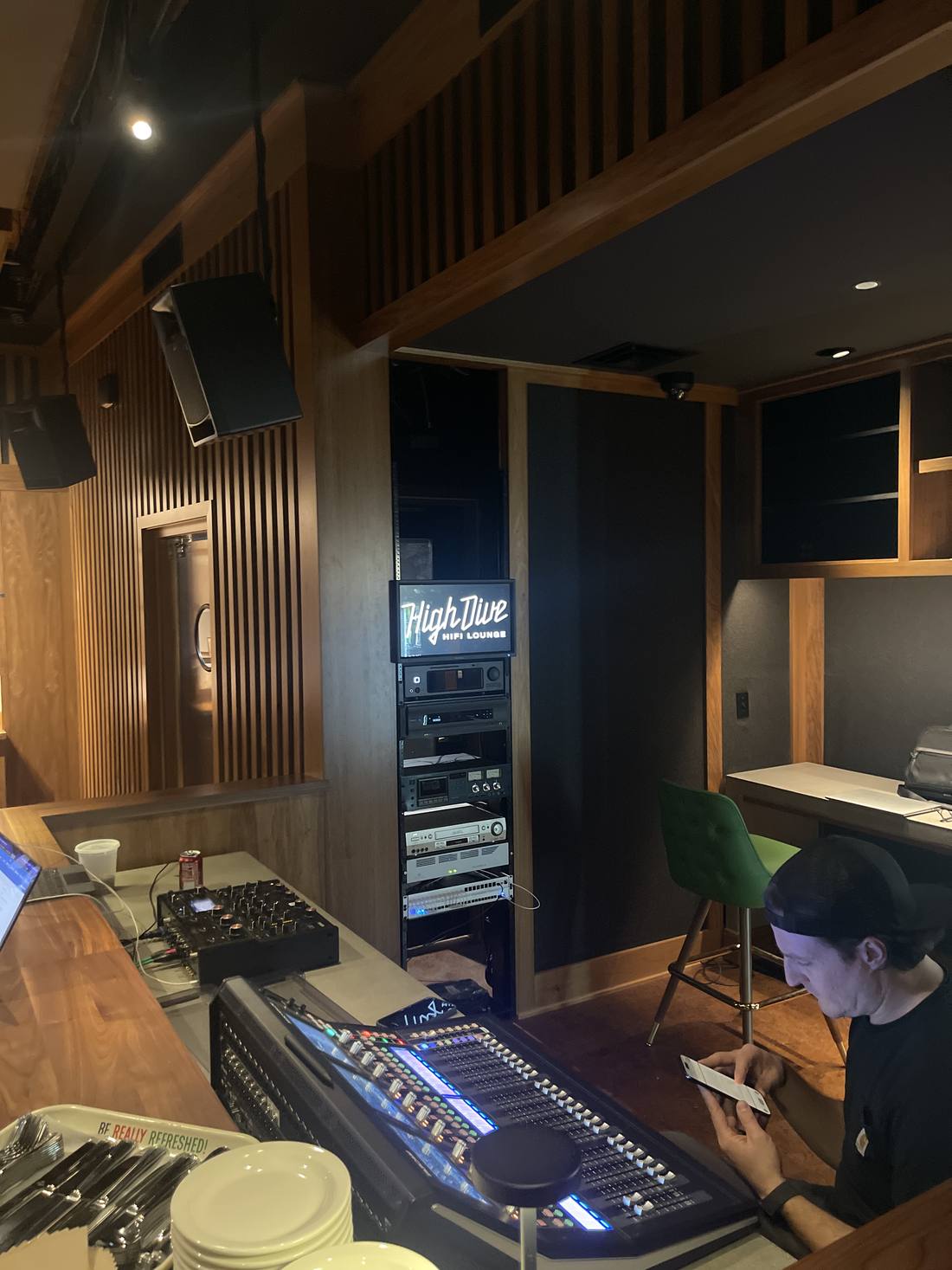 High Dive Audio Console Set Up Behind the Scenes