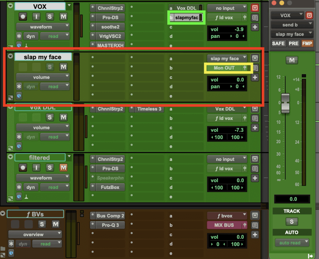 New aux send and return track created and named in one step in Pro Tools